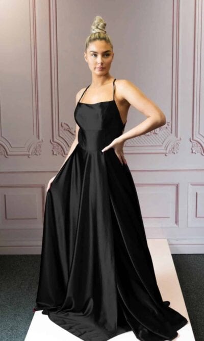 strapless open back dress Elegant Sweetheart Neck Black Lace Long Prom Dresses, Strapless Black – Eip  Collection main image 0
