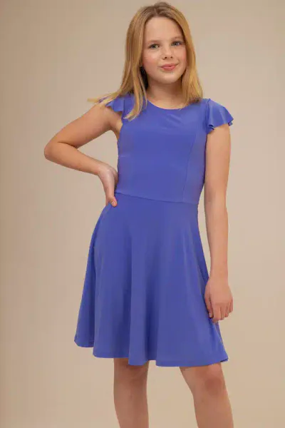 UDT Fashion Flutter Dress in Periwinkle - Silhouette London