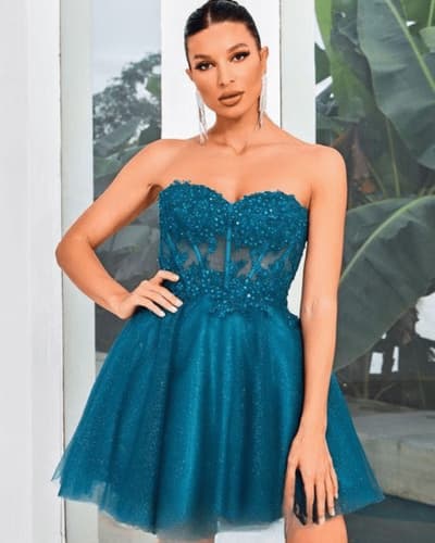 sachin and babi light blue dress Jadore Julie Sweetheart Gown in Black