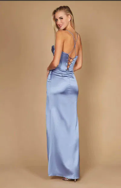 open lace back dress Anna Cowl Neckline Gown | Sage | Debs & Prom main image 1