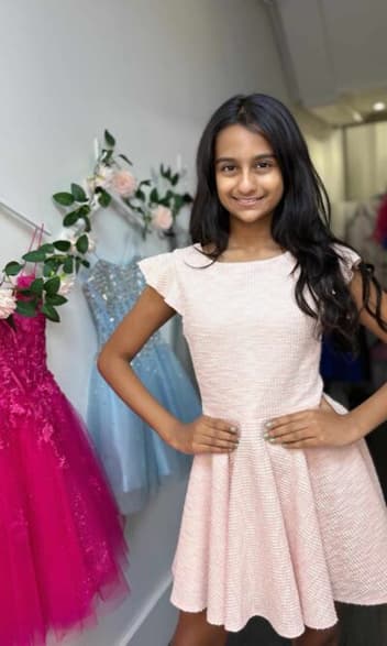 open lace back dress Holly Hastie London Girls Party Dress Coco Sequin Blush Pink  Holly Hastie
